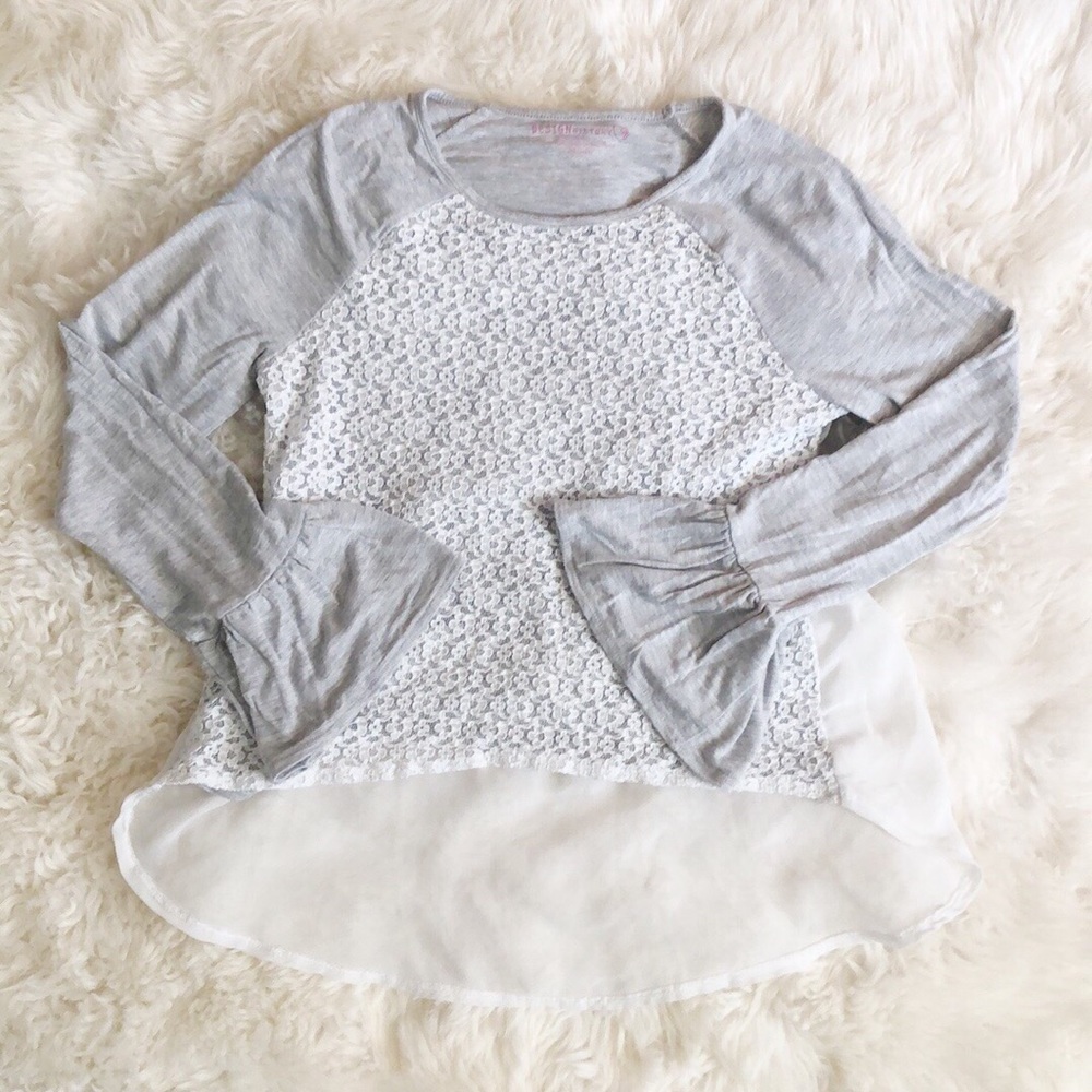 Design History Girls Top with Bell Sleeve